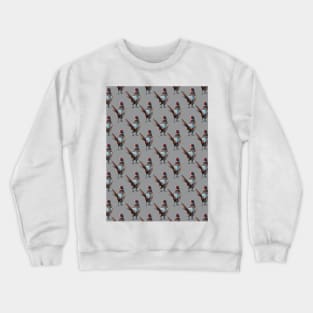 Pheasant pattern on grey background Crewneck Sweatshirt